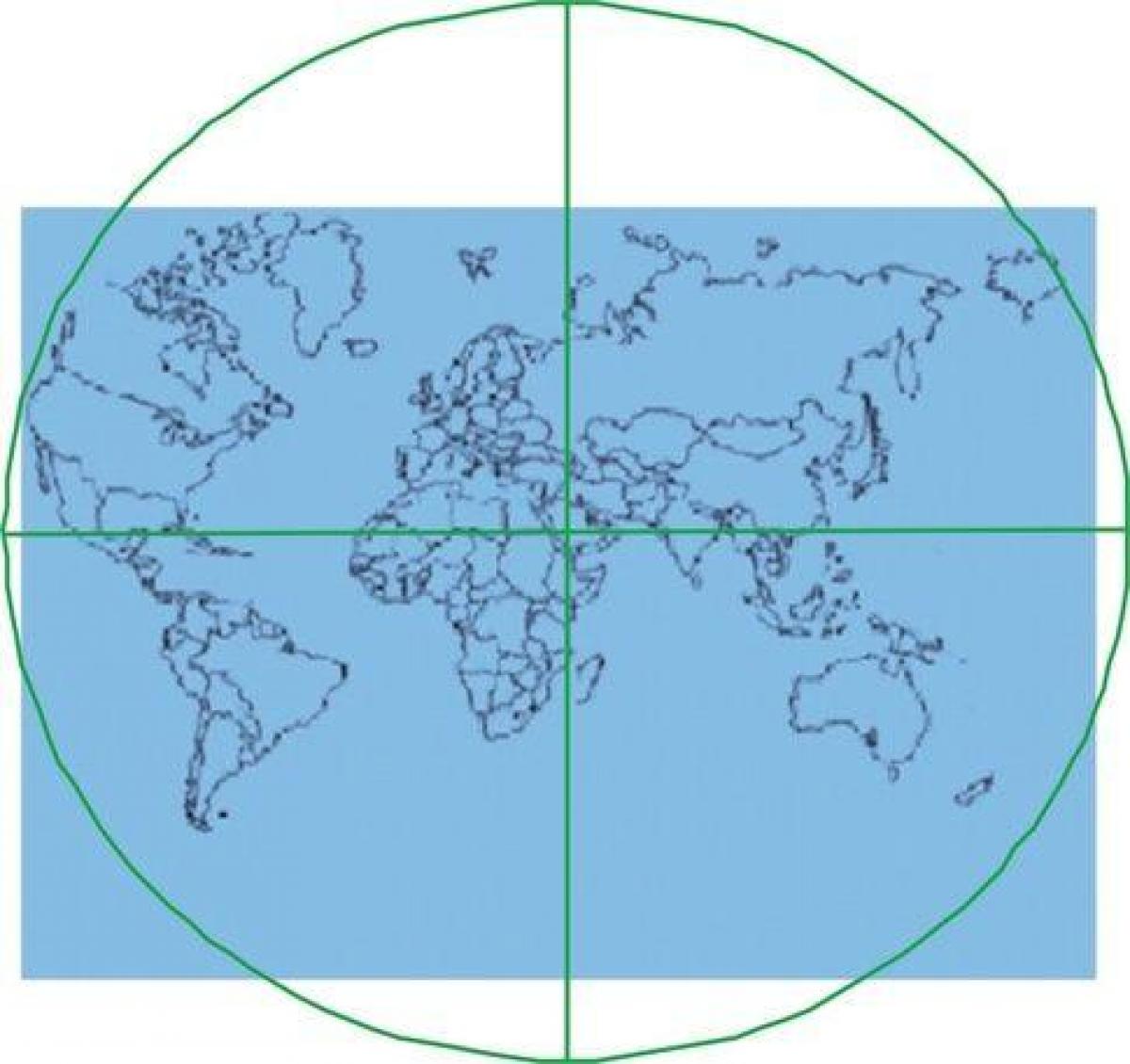 מפה של הכעבה היא במרכז העולם 